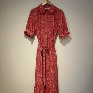 Max Studio Red Floral Midi Dress